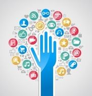 Diversity social media hand tree N2