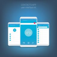 Flat design user interface for smart phone or mobile contact