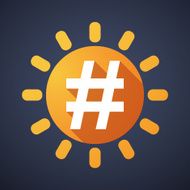 Sun icon with a hash tag