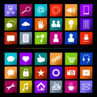 Social Media Icon Button Flat