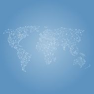 World network map on blue background