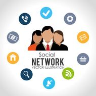 Social network design vector illustration N8