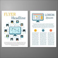 Template for flyers or booklets on social network theme
