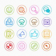 Web and Mobile line color icon set # Vector illustration