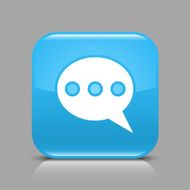 Blue icon speech bubble sign glossy square web internet button