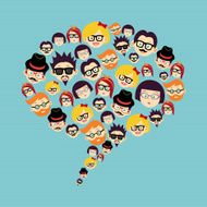 Hipster people speech bubble N2
