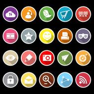 Internet useful flat icons with long shadow N2