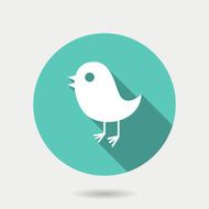Trendy round bird icon
