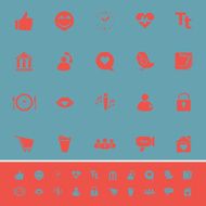 Chat conversation color icons on blue background N2