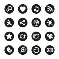 Social Media Icons - Black Circle Series N2