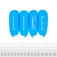 Like Text In Speech Bubbles With Alphabet Design Set
