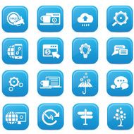 SEO buttons Blue version vector N2