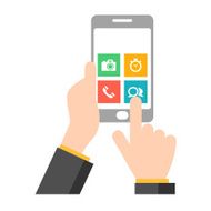 Hands holding a smart phone - VECTOR N2