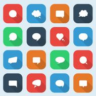 Trendy speech bubbles set in flat design