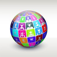 Friends and social connections globe concept