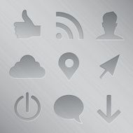 Brushed Metal Social Networking Icons