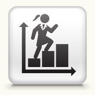 Square Button with Businesswoman &amp; Charts N2