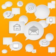 Speech bubbles with contact signs