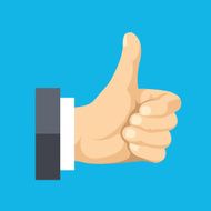 Thumbs up flat icon Social network like Vector illustration