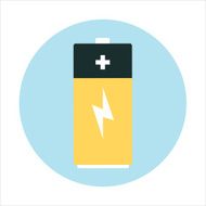 Battery theme flat style colorful vector icon for info graphi