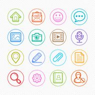 Web and Mobile line color Icons set # Vector illustration