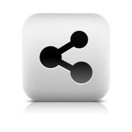 Share sign black pictogram rounded square icon web internet button