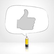 Yellow Lead Pencil Drawing Like Icon Irregular shaped Speech Balloon N2