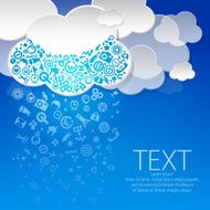 Icons falling from the clouds - illustration