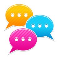 Speech bubble sticker icon chat room label web button N2