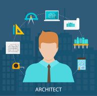 Architect profession icons set