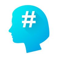 Woman head icon with a hash tag N2