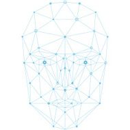 Face network illustration blue