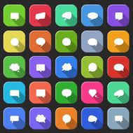 Trendy speech bubbles set in flat design N2