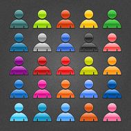 User sign glossy icon web button shadow noise effect texture