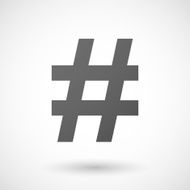 hash tag icon on white background