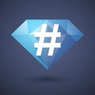 Diamond icon with a hash tag