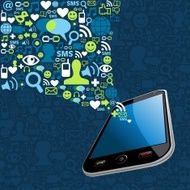Social media smart phone icon set splash N2