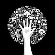 Social media hand tree N3