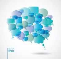 Vector blue speech bubbles