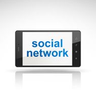 social network words on mobile phone