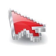 3d Glossy Red Pointer Vector Icon