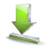 3d Glossy Green Pointer Vector Icon
