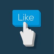 Like us Button with Hand Shaped Cursor