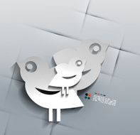 Vector 3d paper social bird design