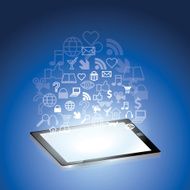 Tablet computer with application icons
