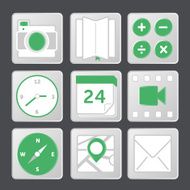 Illustrated vector icons in buttons