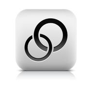 Two ring sign black pictogram web internet button square icon