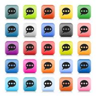 Speech bubble sign web button color internet icon black pictogram