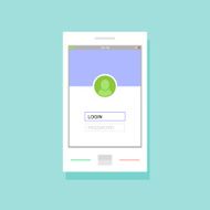 Login screen of social networking application on mobile device