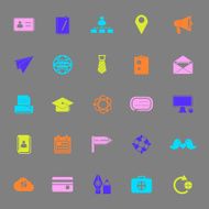 Contact connection color icons on gray background